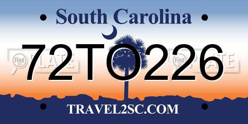 72TO226 South Carolina License Plate
