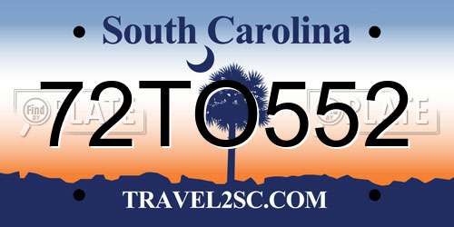 72TO552 South Carolina License Plate
