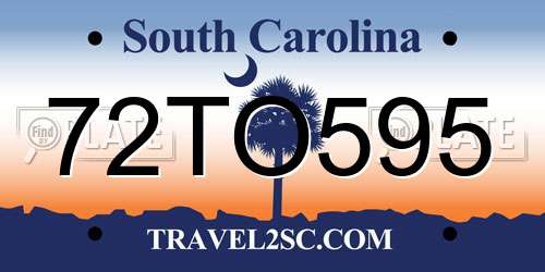 72TO595 South Carolina License Plate