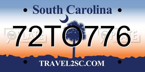72TO776 South Carolina License Plate