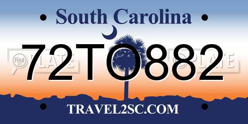 72TO882 South Carolina License Plate