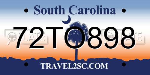 72TO898 South Carolina License Plate