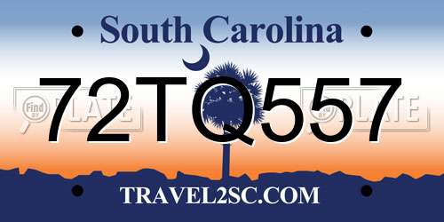 72TQ557 South Carolina License Plate