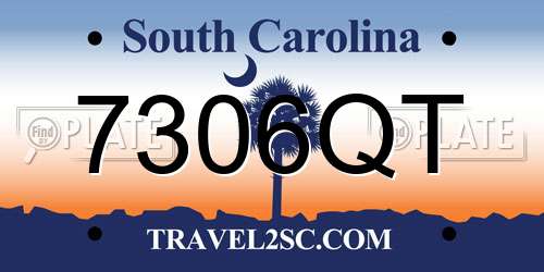 7306QT South Carolina License Plate