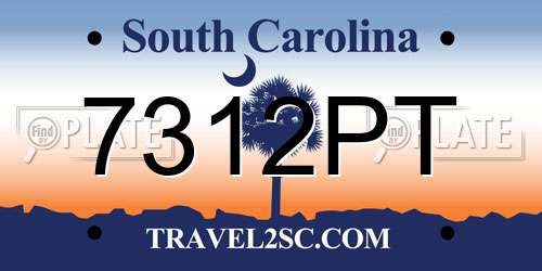 7312PT South Carolina License Plate