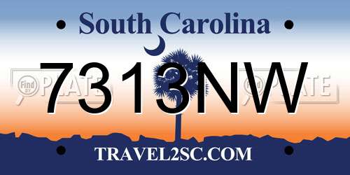 7313NW South Carolina License Plate