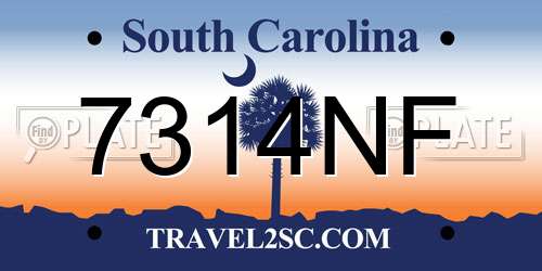 7314NF South Carolina License Plate
