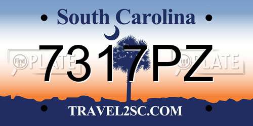 7317PZ South Carolina License Plate