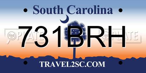 731BRH South Carolina License Plate