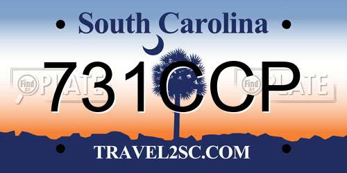 731CCP South Carolina License Plate