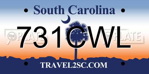 731CWL South Carolina License Plate