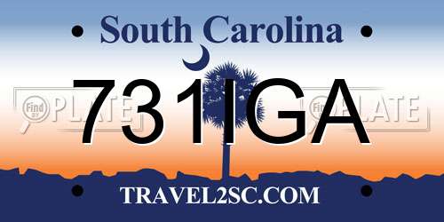 731IGA South Carolina License Plate