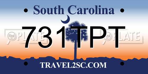 731TPT South Carolina License Plate