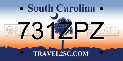 731ZPZ South Carolina License Plate
