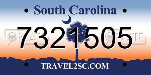7321505 South Carolina License Plate