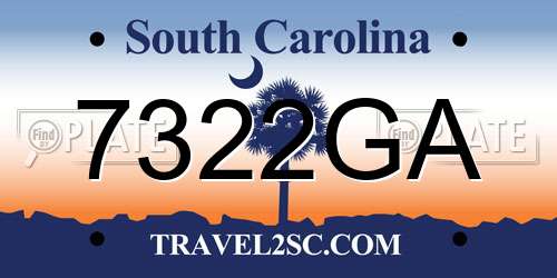 7322GA South Carolina License Plate