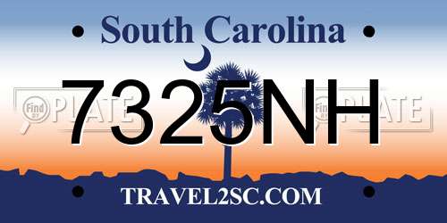 7325NH South Carolina License Plate
