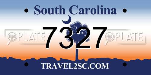 7327 South Carolina License Plate