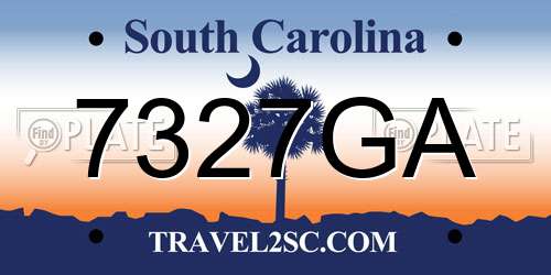7327GA South Carolina License Plate