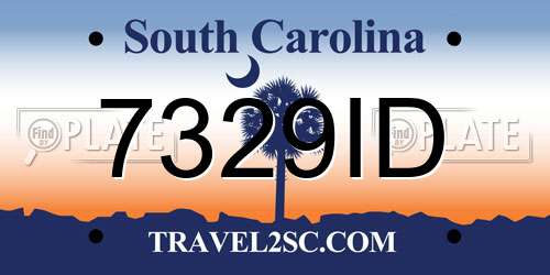 7329ID South Carolina License Plate