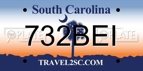732BEI South Carolina License Plate