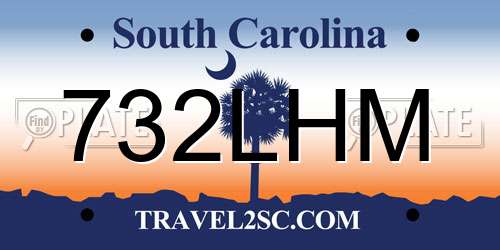 732LHM South Carolina License Plate