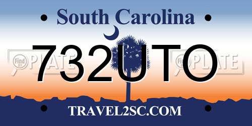 732UTO South Carolina License Plate