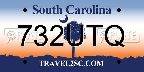 732UTQ South Carolina License Plate