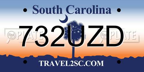732UZD South Carolina License Plate
