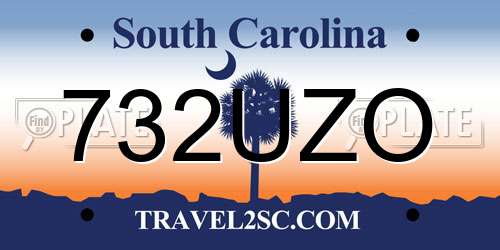 732UZO South Carolina License Plate