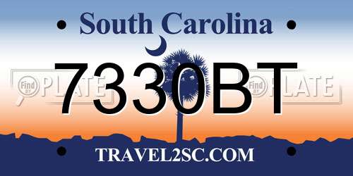 7330BT South Carolina License Plate