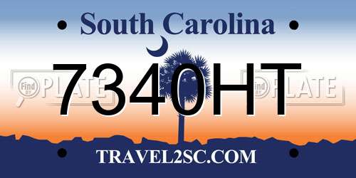 7340HT South Carolina License Plate