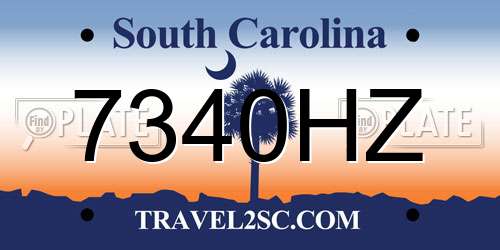 7340HZ South Carolina License Plate