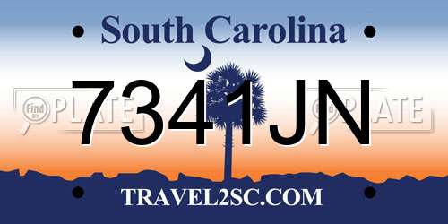 7341JN South Carolina License Plate