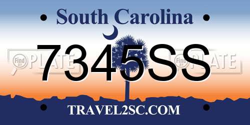 7345SS South Carolina License Plate