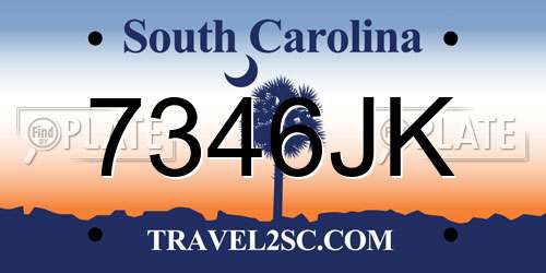 7346JK South Carolina License Plate