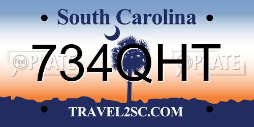 734QHT South Carolina License Plate