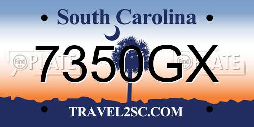 7350GX South Carolina License Plate