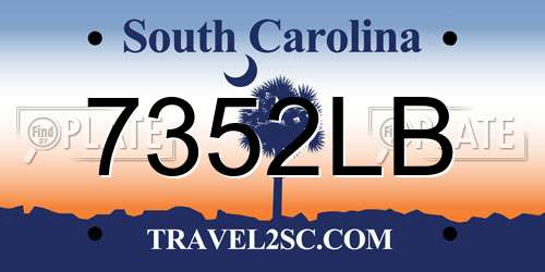 7352LB South Carolina License Plate