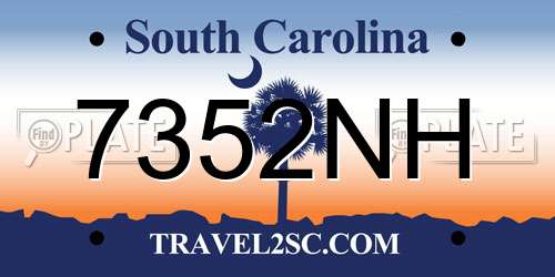 7352NH South Carolina License Plate