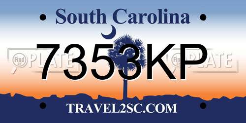 7353KP South Carolina License Plate