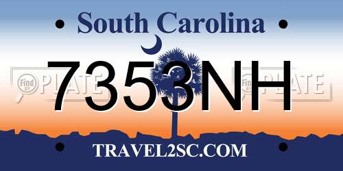 7353NH South Carolina License Plate