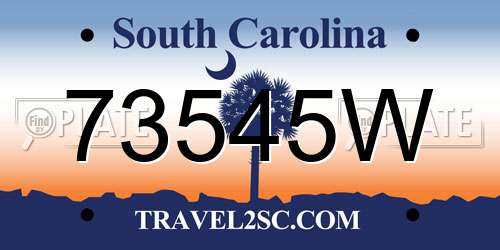 73545W South Carolina License Plate