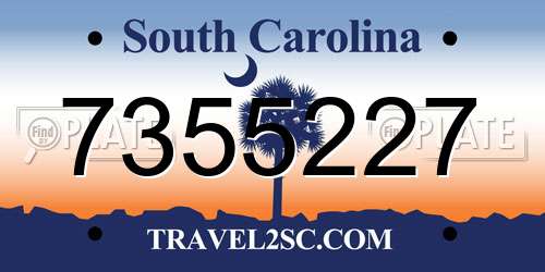 7355227 South Carolina License Plate