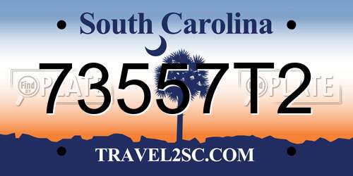 73557T2 South Carolina License Plate