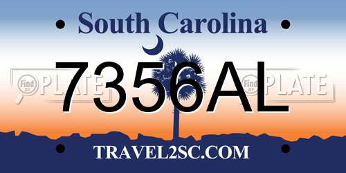 7356AL South Carolina License Plate