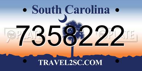 7358222 South Carolina License Plate