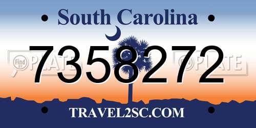 7358272 South Carolina License Plate