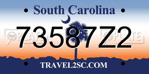 73587Z2 South Carolina License Plate