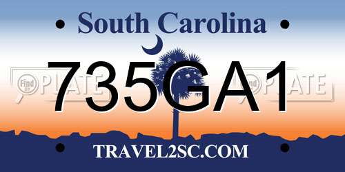 735GA1 South Carolina License Plate